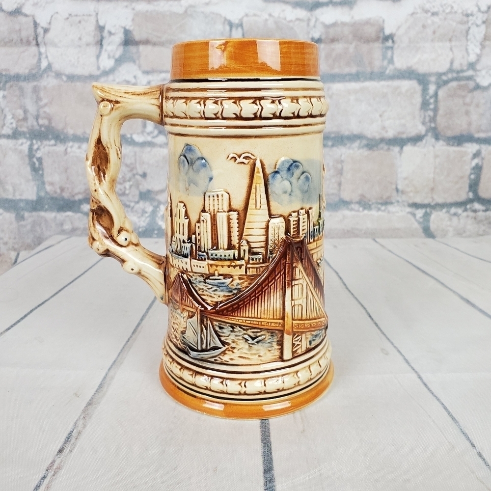 Vintage San  Francisco Beer Stein Cable Car - Picture 4 of 15